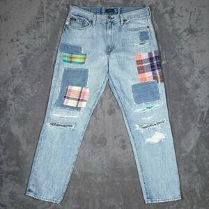 Polo Ralph Lauren Patchwork Distressed Boyfriend Jeans Women’s Size 28 Y2K Style